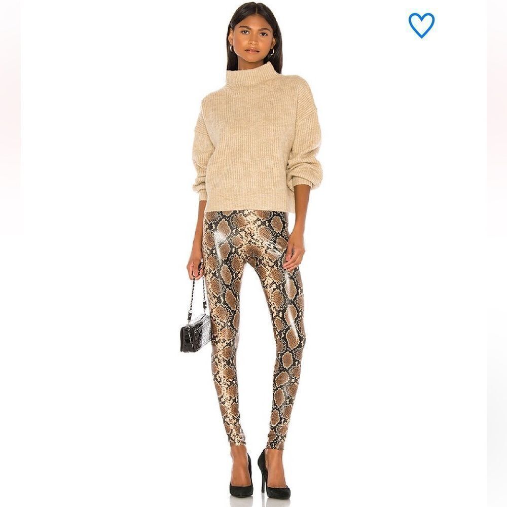 Commando Faux Leather Snakeskin Print Leggings